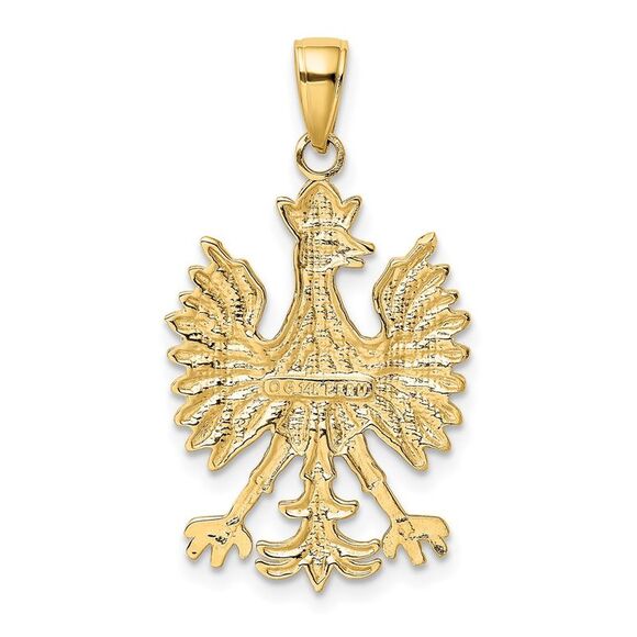 14k Yellow Gold Polish Eagle Pendant - Picture 3 of 5